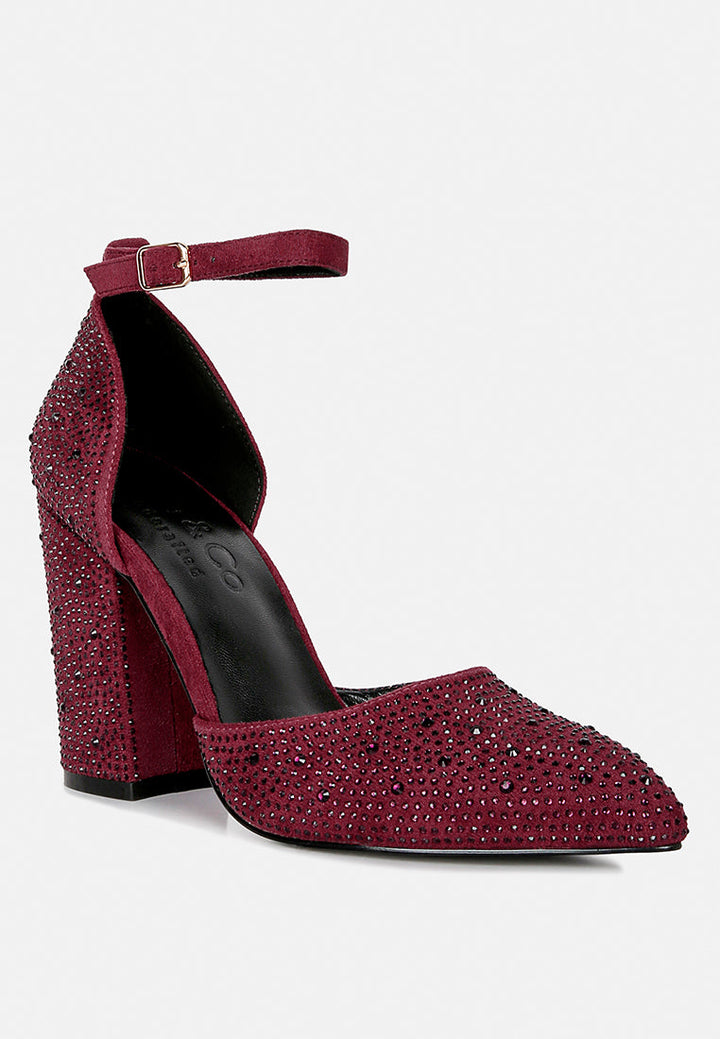 culver microfiber diamante block heeled sandal by ruw#color_burgundy