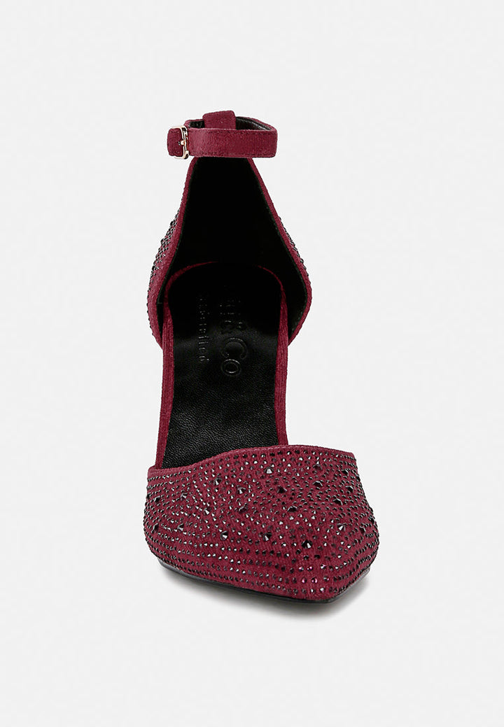 culver microfiber diamante block heeled sandal by ruw#color_burgundy