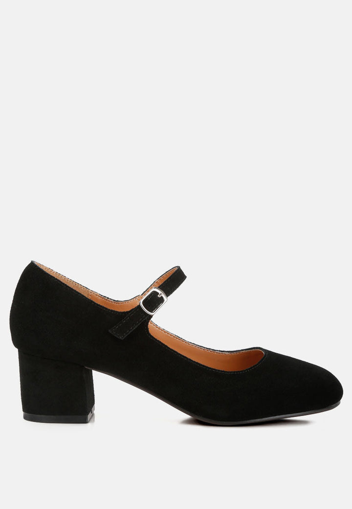 dallin suede block heel mary janes by ruw#color_black