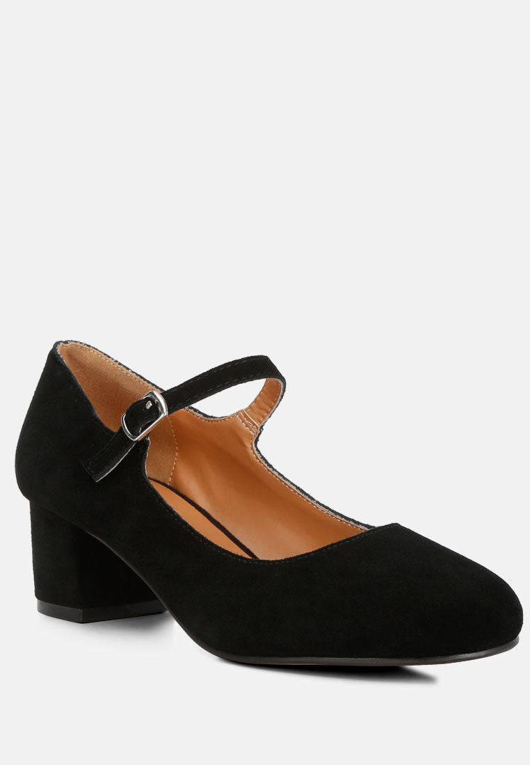 dallin suede block heel mary janes by ruw#color_black