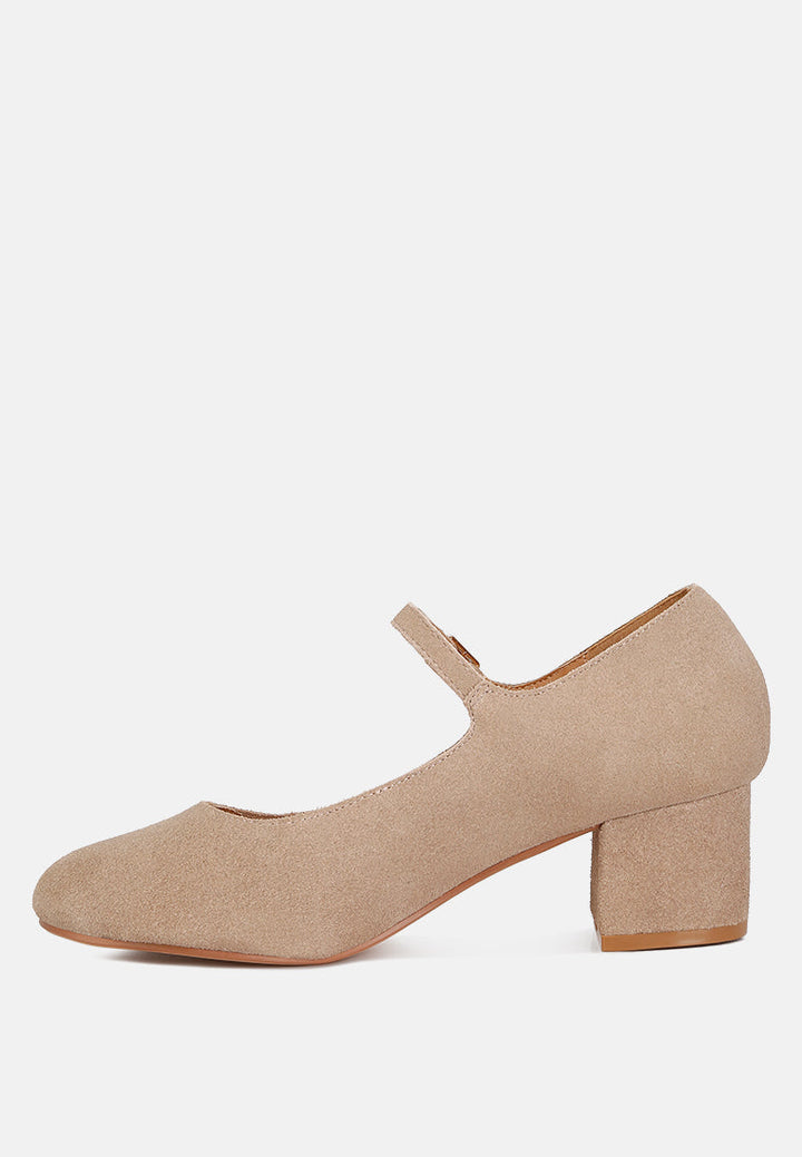 dallin suede block heel mary janes by ruw#color_sand