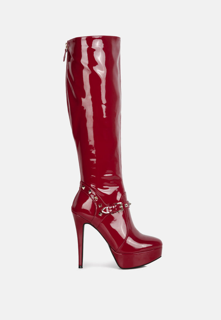 daphne stiletto heeled mid calf boots by ruw#color_burgundy