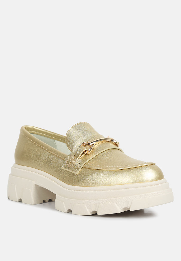 darlina metallic platform loafers by ruw#color_champagne-gold