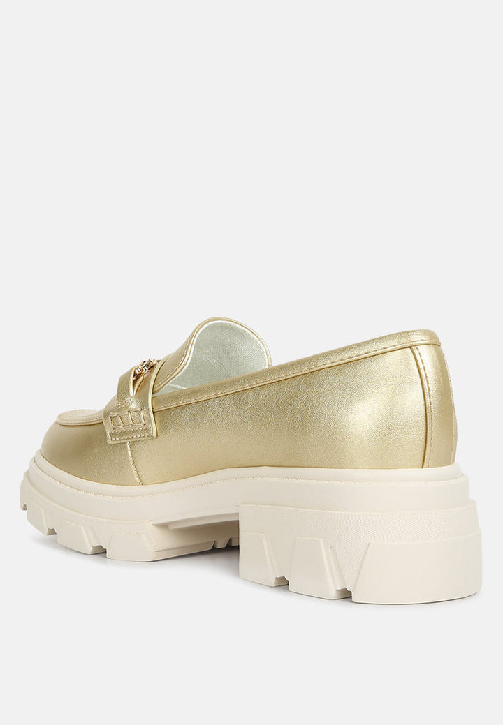 darlina metallic platform loafers by ruw#color_champagne-gold
