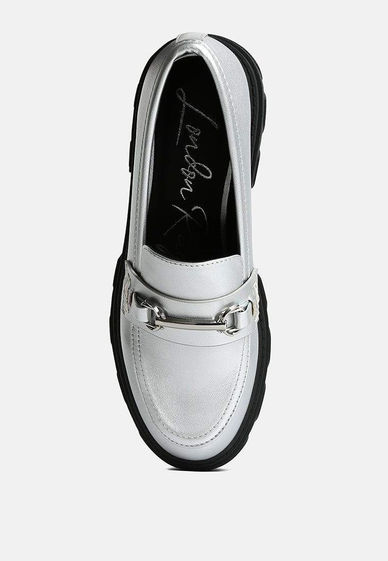 darlina metallic platform loafers by ruw#color_silver