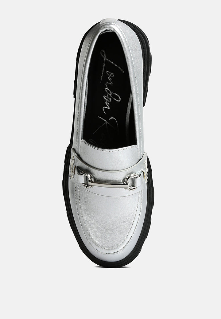 darlina metallic platform loafers by ruw#color_silver