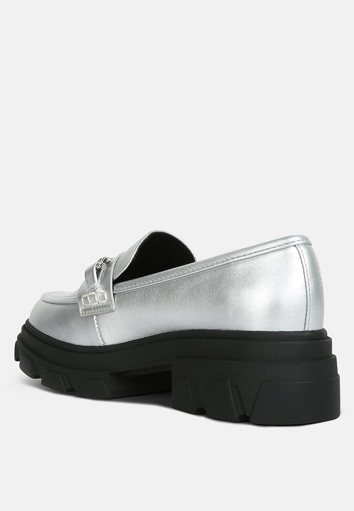 darlina metallic platform loafers by ruw#color_silver