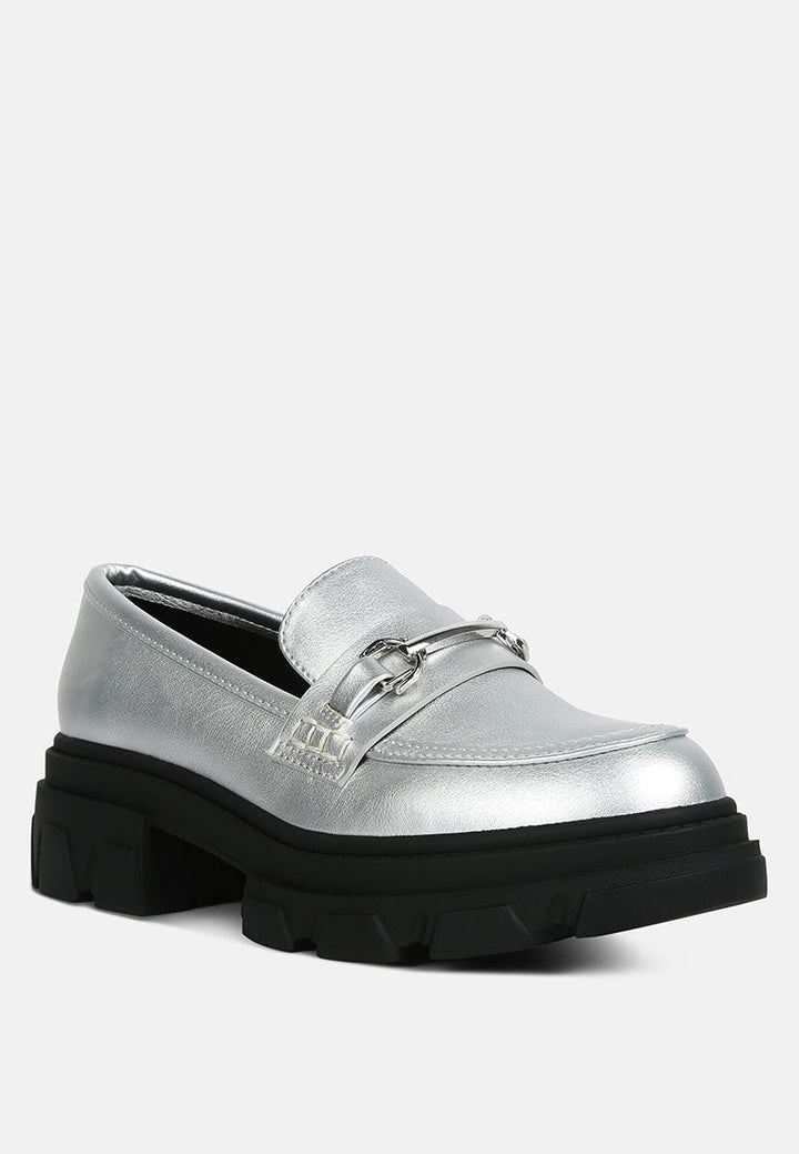 darlina metallic platform loafers by ruw#color_silver