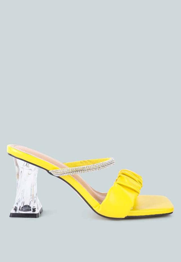 date look clear heel rhinestone sandals by ruw#color_yellow