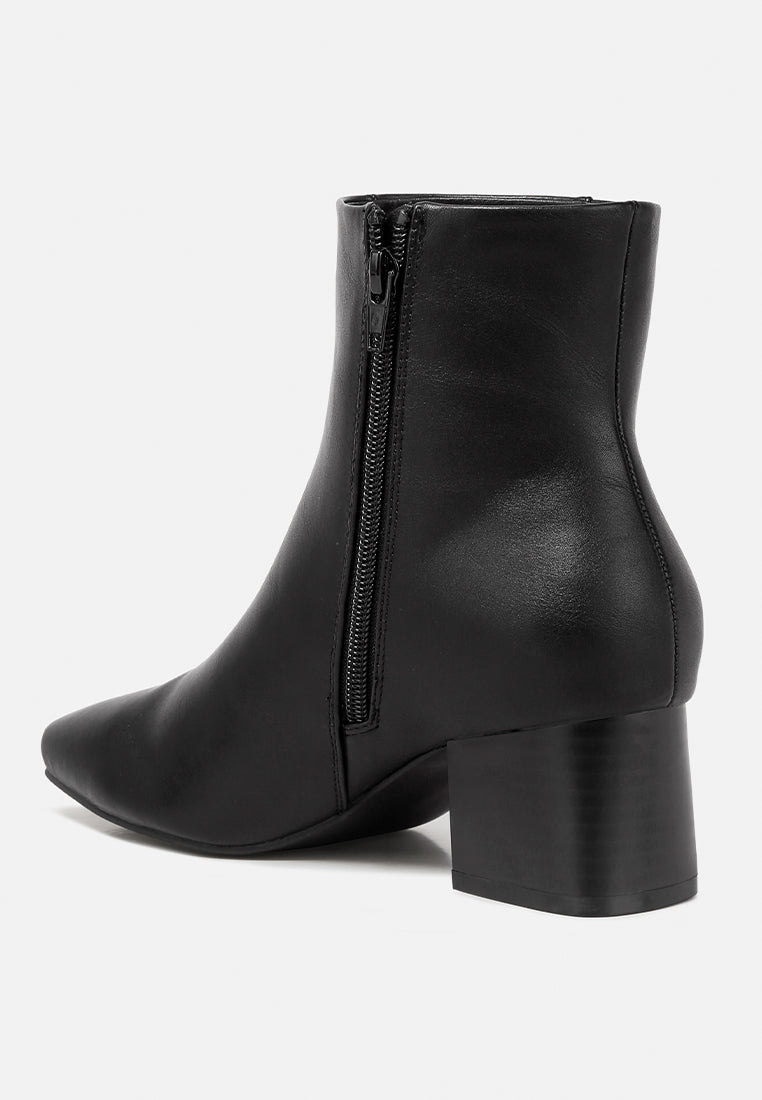 davia leather square toe ankle boots by mode#color_black