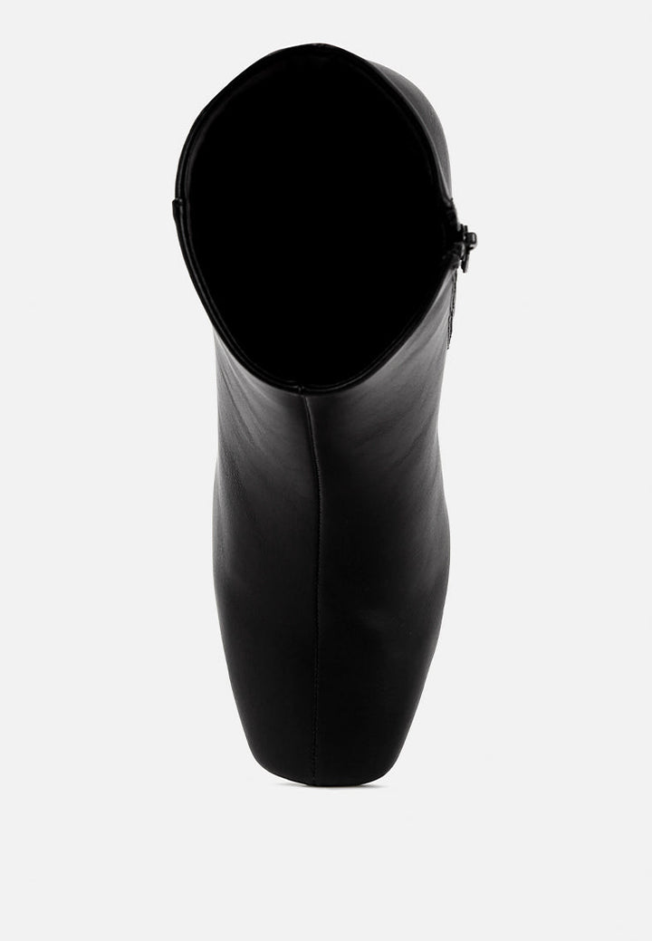 davia leather square toe ankle boots by mode#color_black