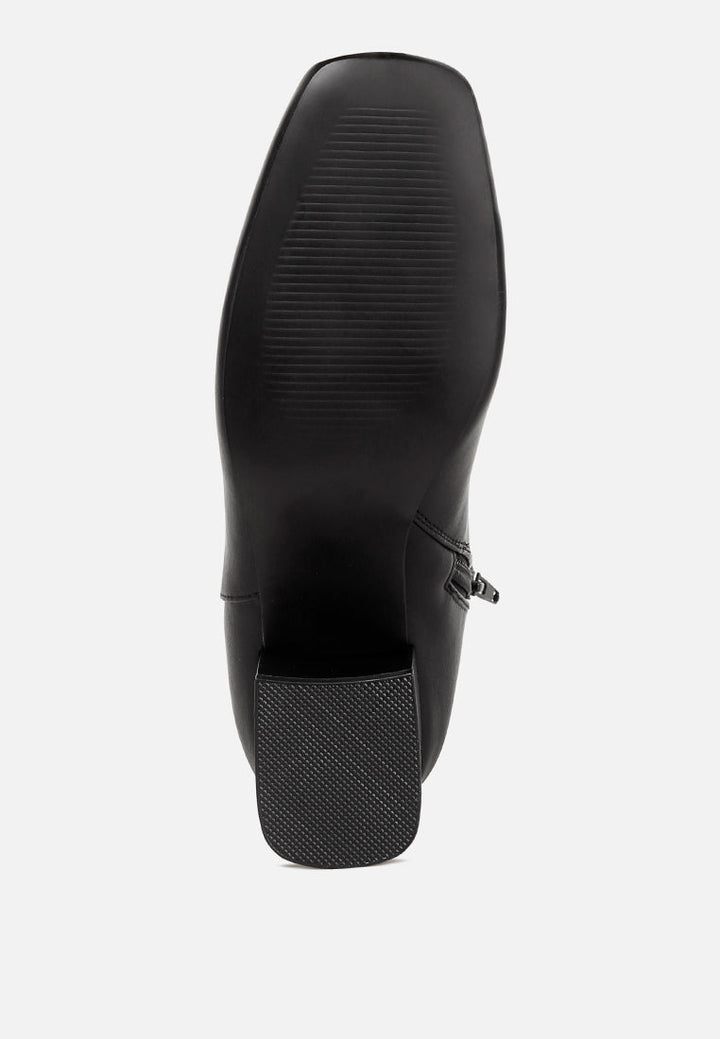 davia leather square toe ankle boots by mode#color_black