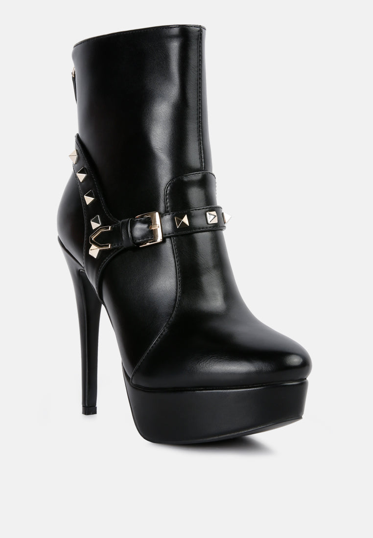 dejang metal stud embellished faux leather ankle boot by ruw#color_black