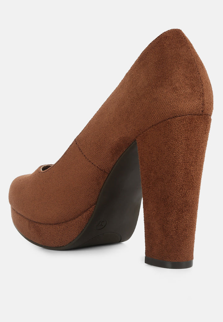 delia seude block heel pumps by ruw#color_tan