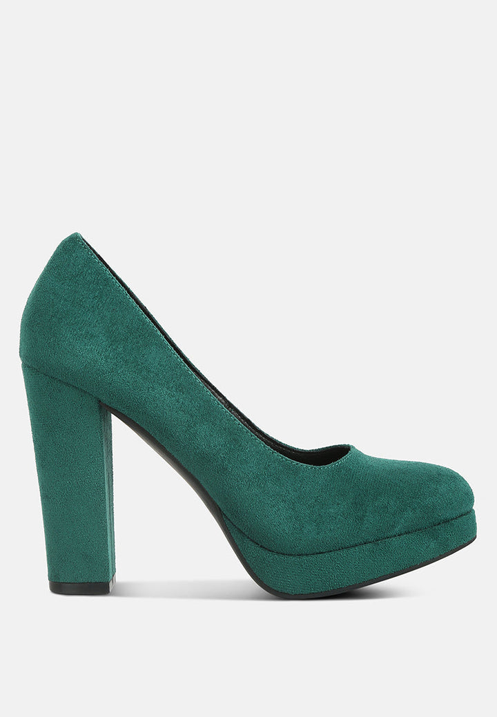 delia seude block heel pumps by ruw#color_green