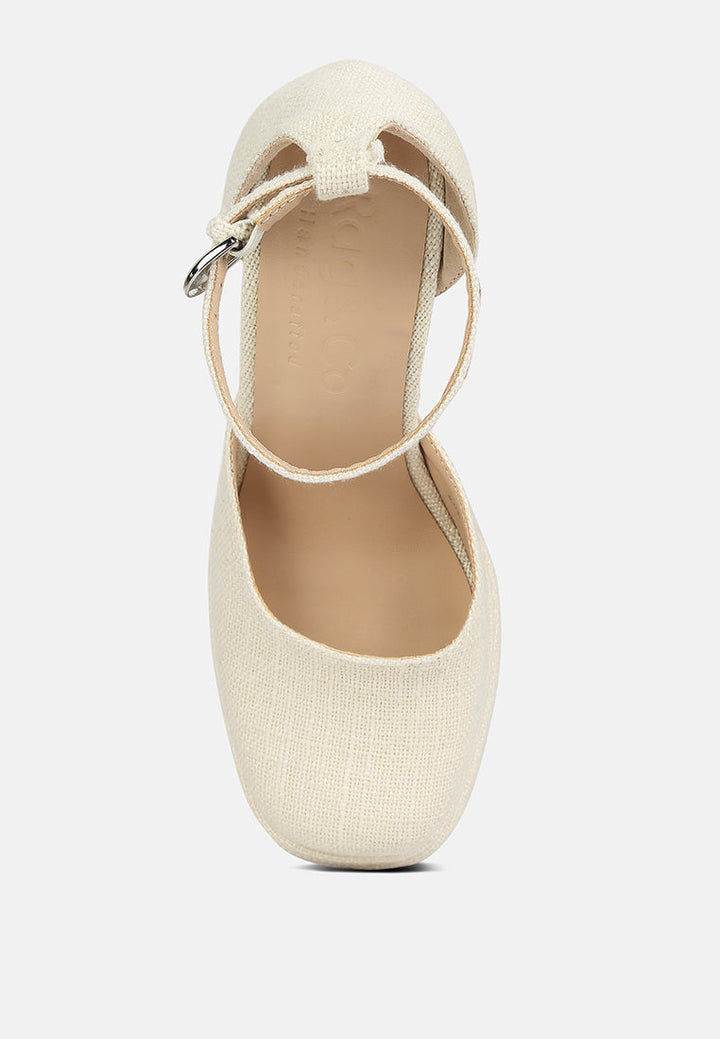 cosette diamanate embellished ankle strap high block heel sandals by ruw#color_off-white