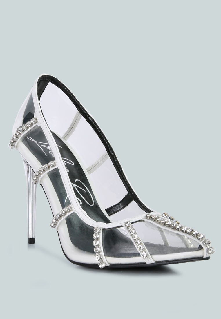 diamante clear stiletto heel pumps by ruw#color_white