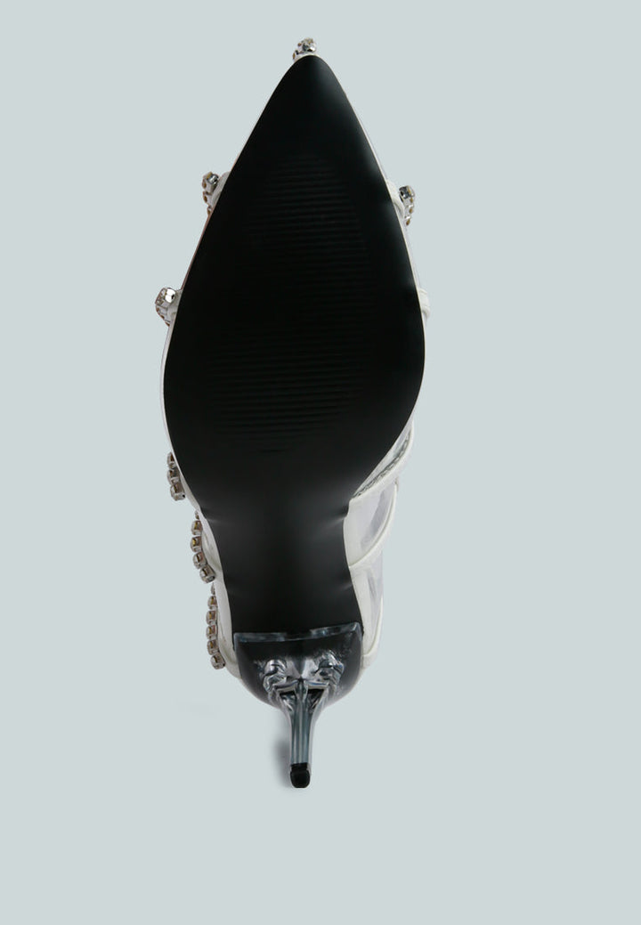 diamante clear stiletto heel pumps by ruw#color_white