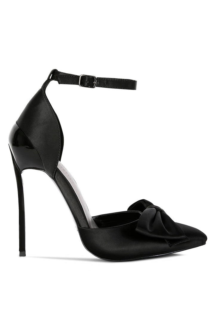 dingles high heeled satin bow sandals by ruw#color_black