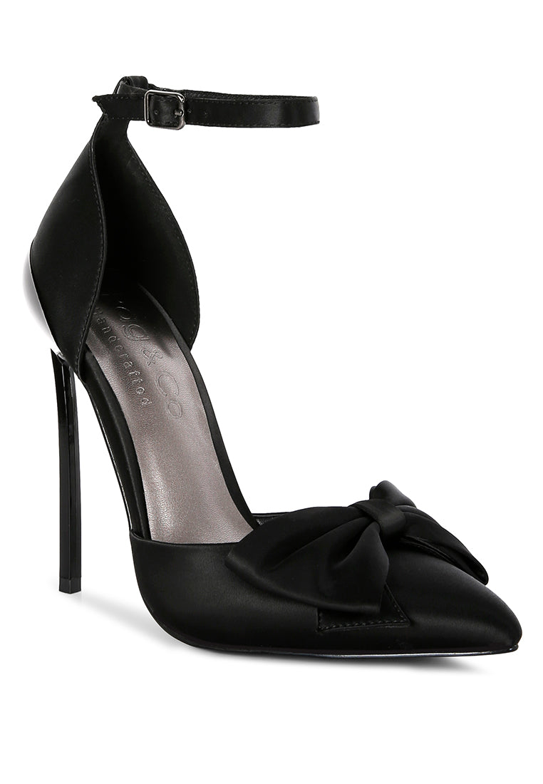 dingles high heeled satin bow sandals by ruw#color_black