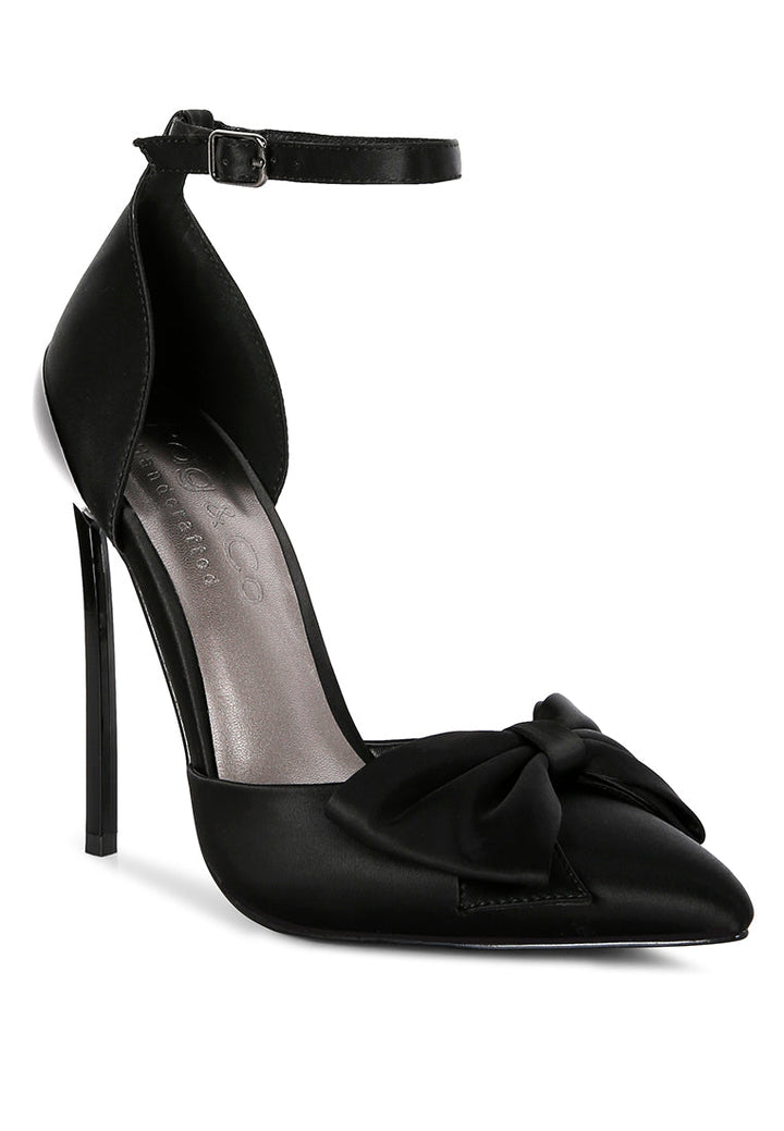 dingles high heeled satin bow sandals by ruw#color_black
