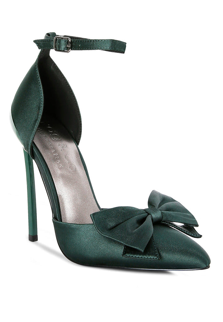 dingles high heeled satin bow sandals by ruw#color_green