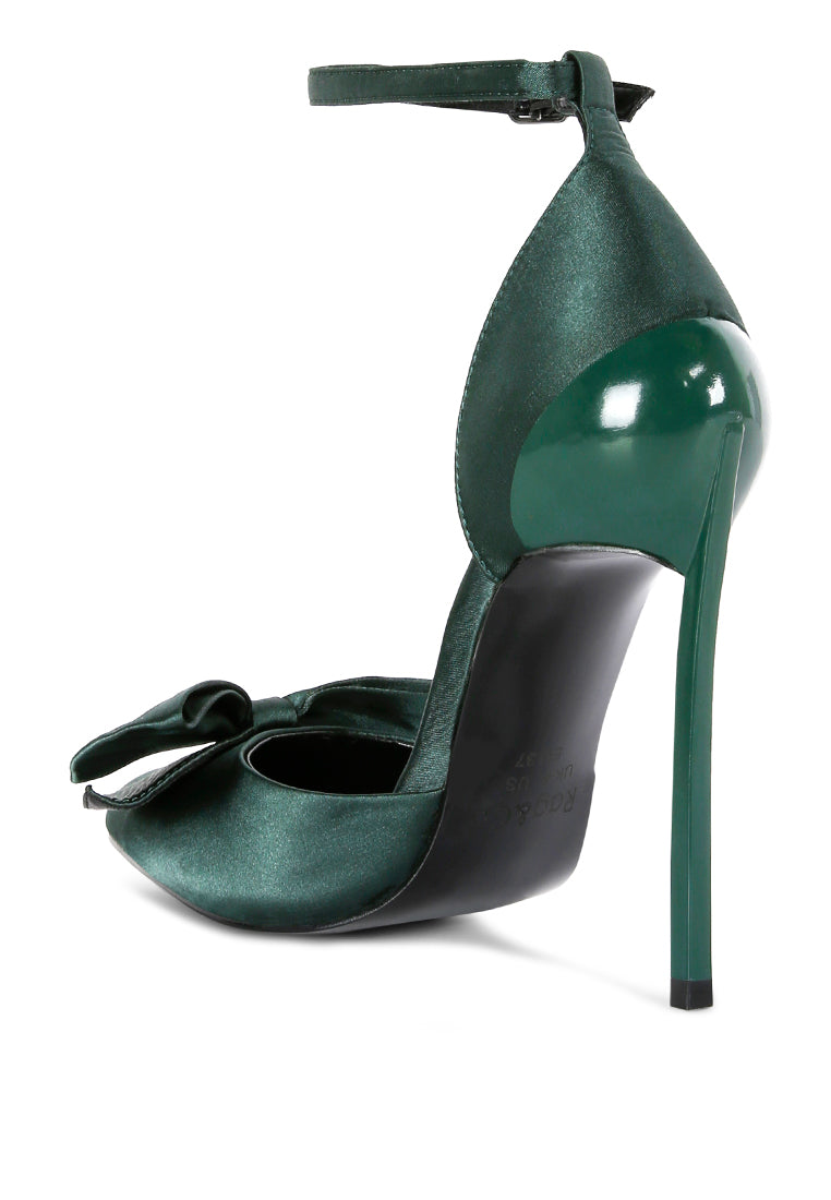 dingles high heeled satin bow sandals by ruw#color_green