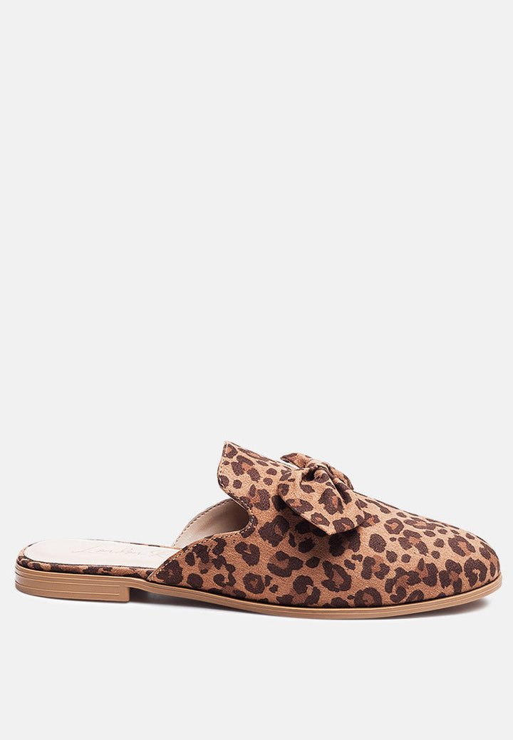 dobos casual walking bow mules by ruw#color_leopard