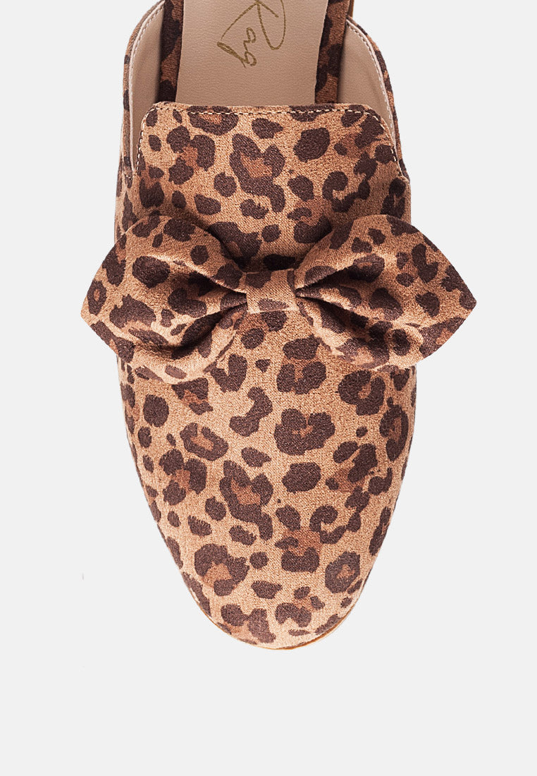 dobos casual walking bow mules by ruw#color_leopard