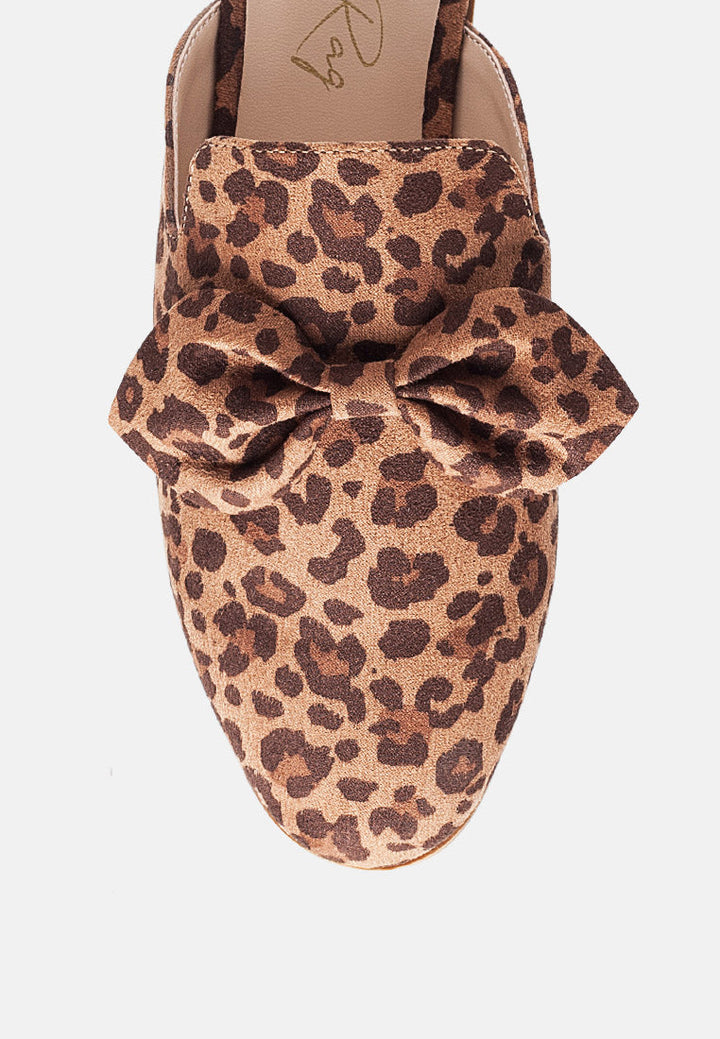 dobos casual walking bow mules by ruw#color_leopard