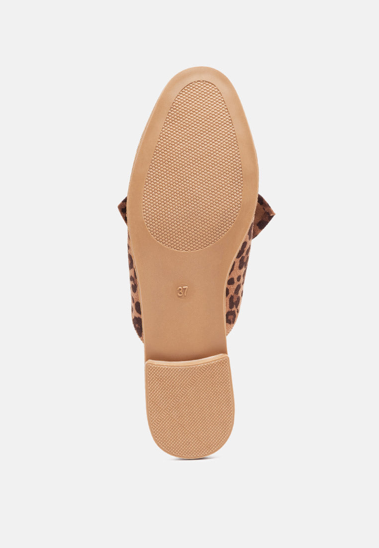 dobos casual walking bow mules by ruw#color_leopard