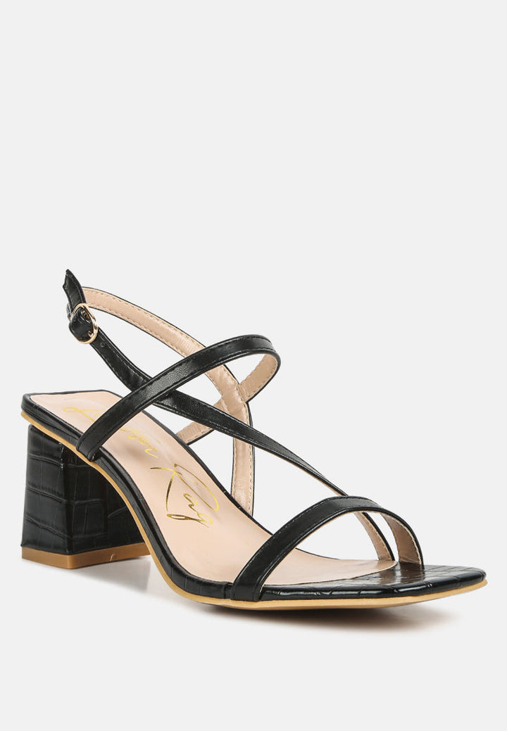 effieo croc texture block heel sandals by ruw#color_black