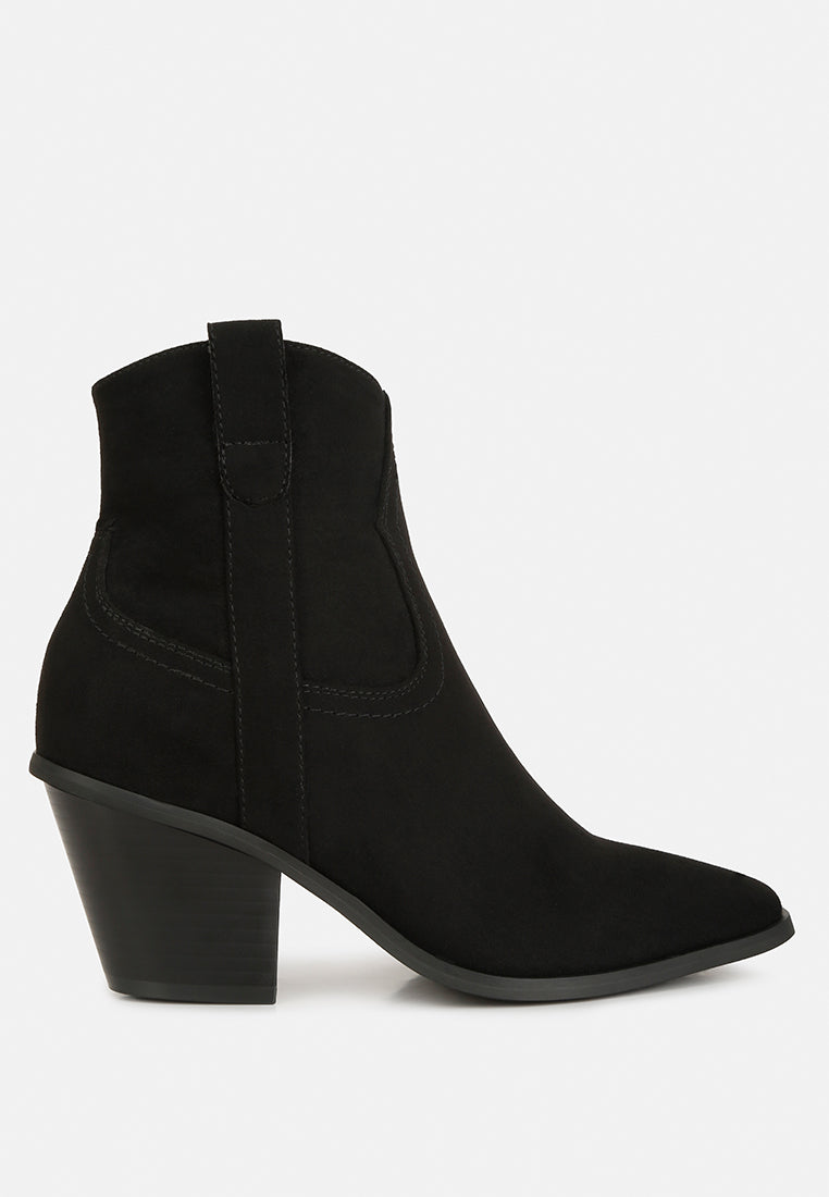 elettra ankle length cowboy boots by ruw#color_black