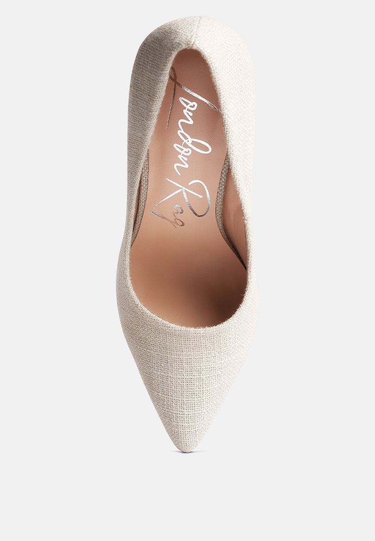 elsie canvas block heel pumps by ruw#color_off-white