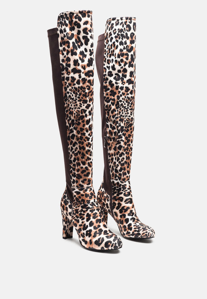 fauna knee high block heeled boots by ruw#color_leopard