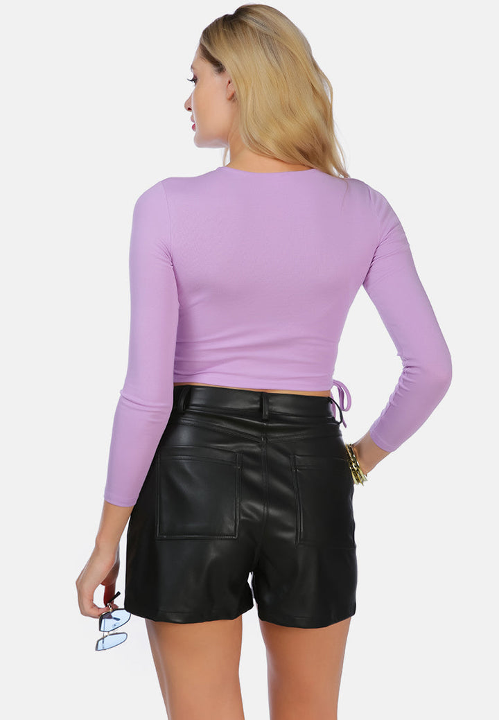 faux leather shorts by ruw#color_black