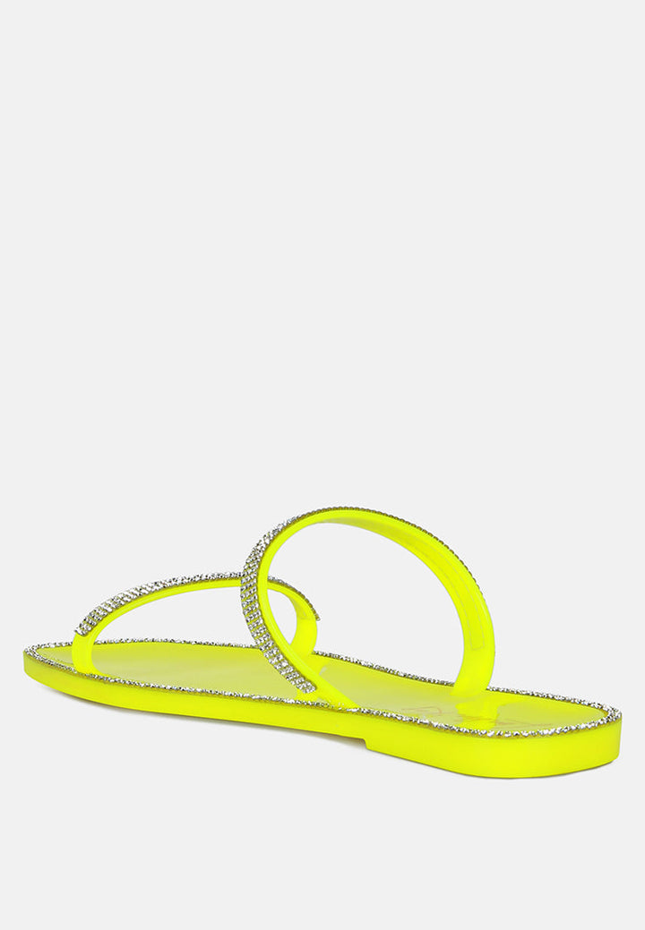 fenta diamante detail jelly flats by ruw#color_neon