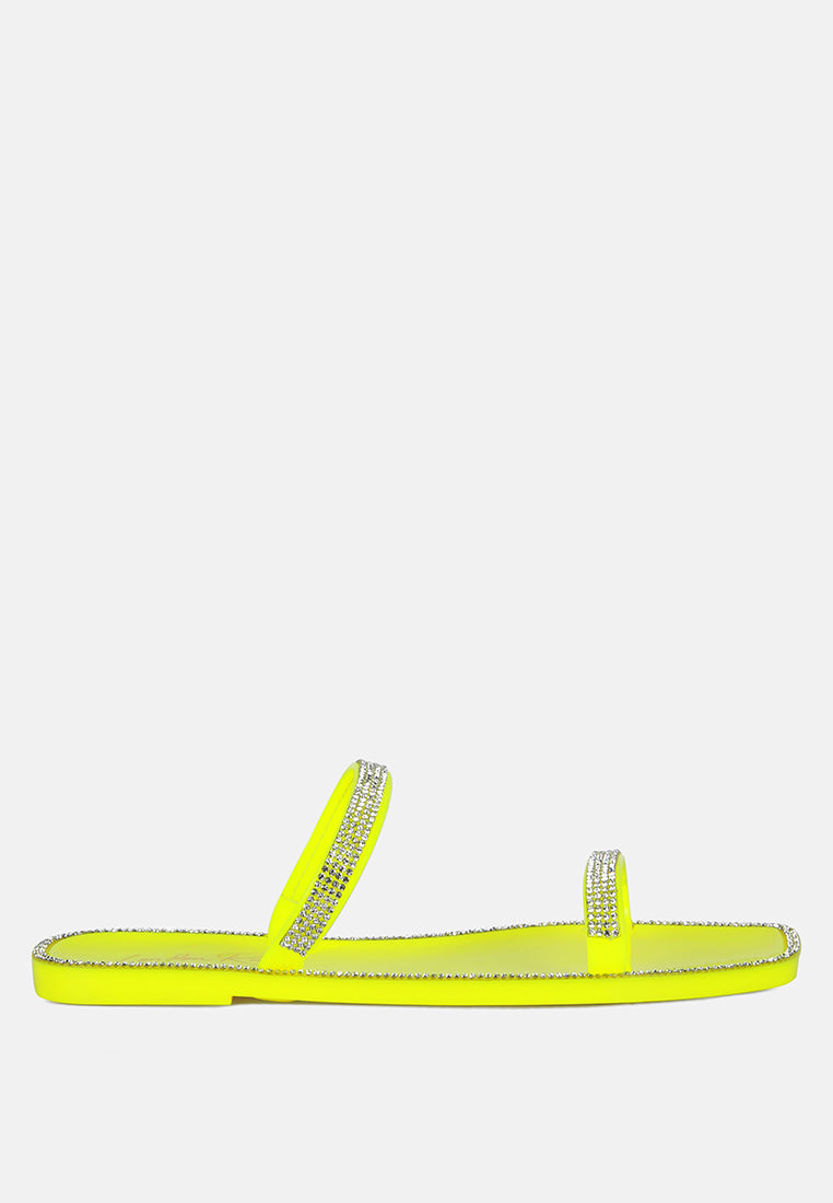 fenta diamante detail jelly flats by ruw#color_neon