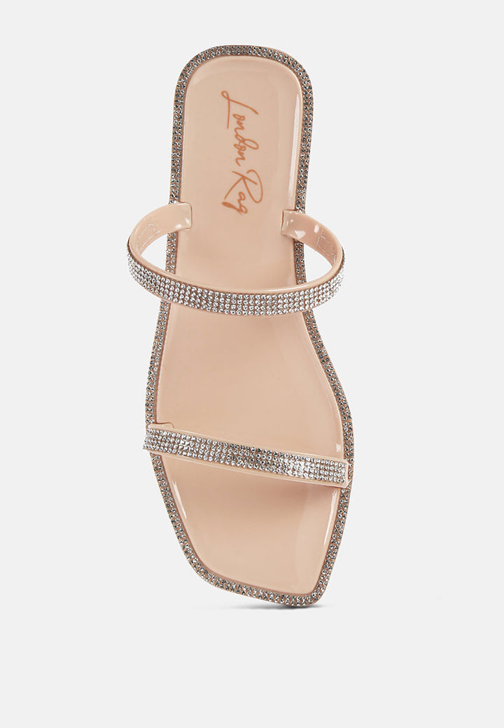 fenta diamante detail jelly flats by ruw#color_nude