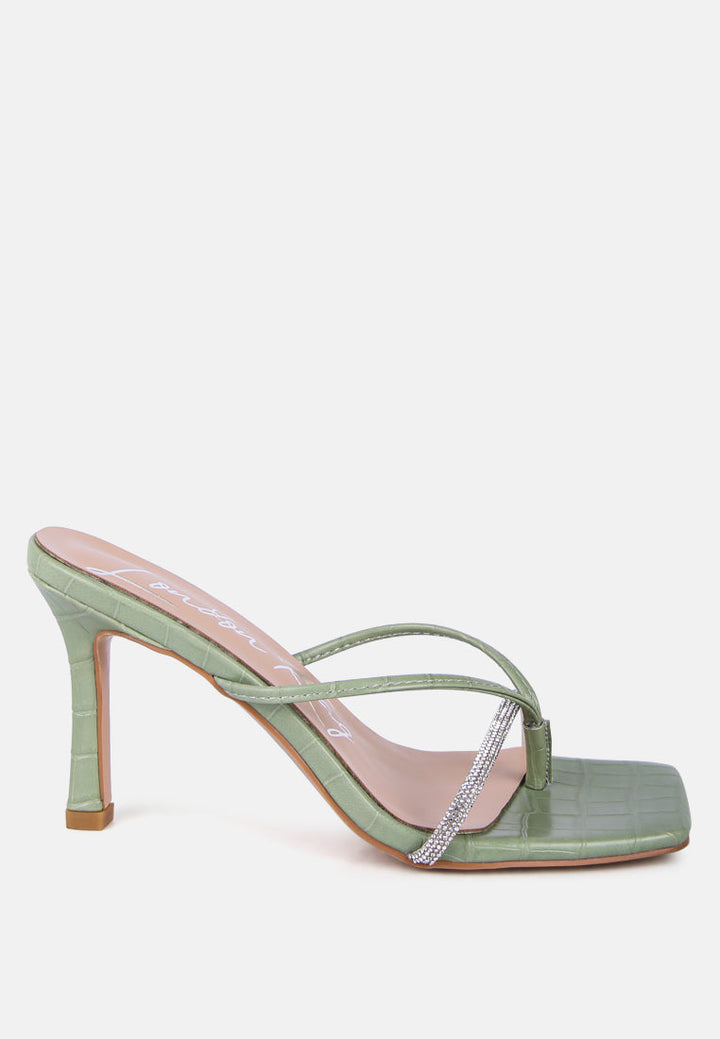 fetish croc rhinestone strap sandals by ruw#color_green