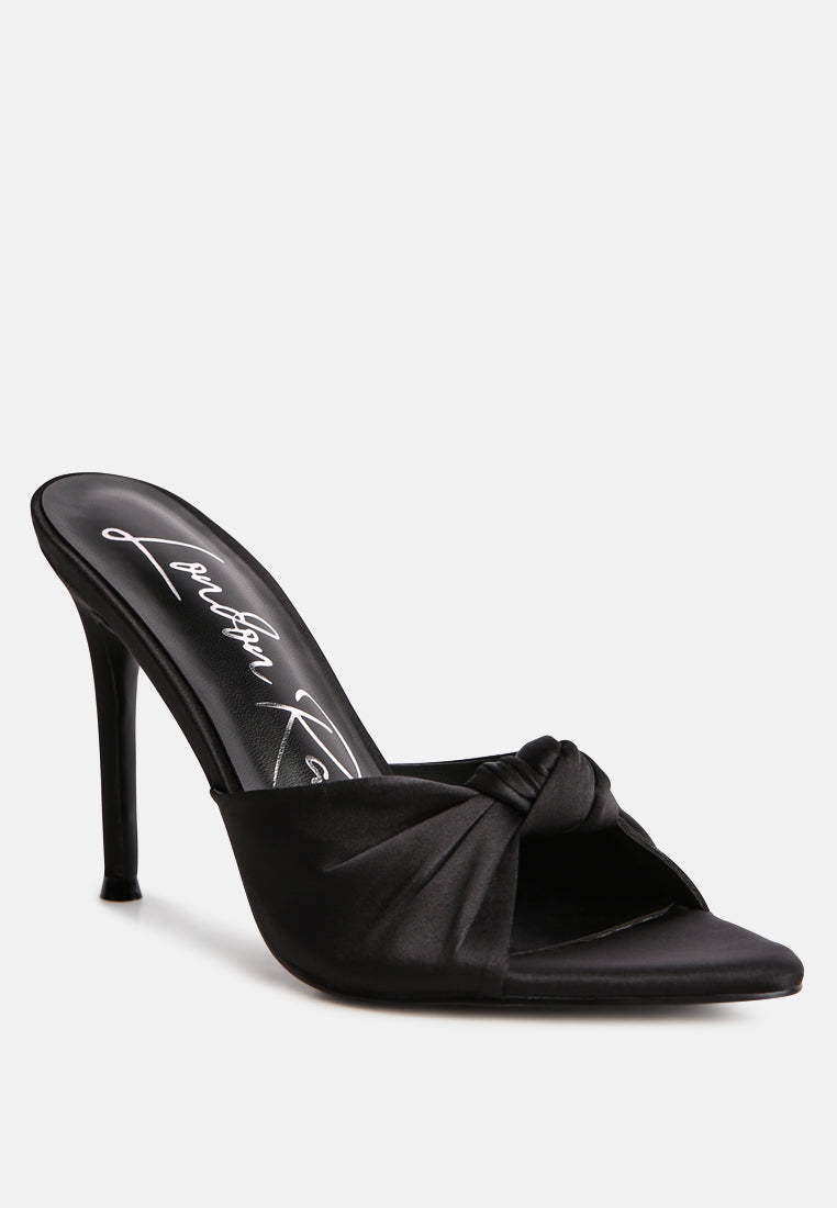 first crush satin knot high heeled sandals by ruw#color_black