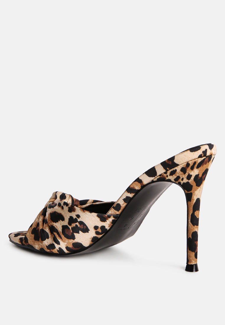 first crush satin knot high heeled sandals by ruw#color_leopard