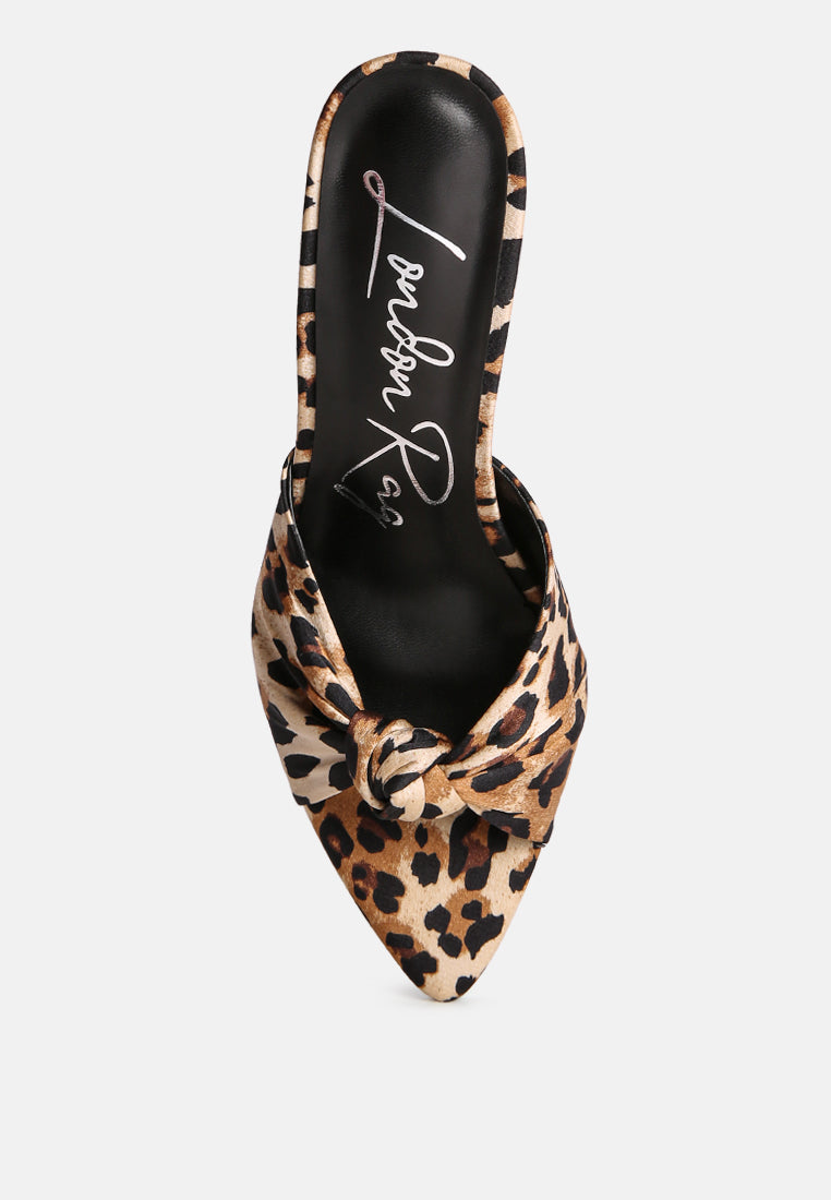first crush satin knot high heeled sandals by ruw#color_leopard