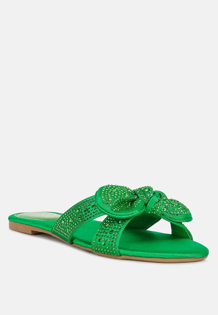 fleurette bow flat sandals by ruw#color_green