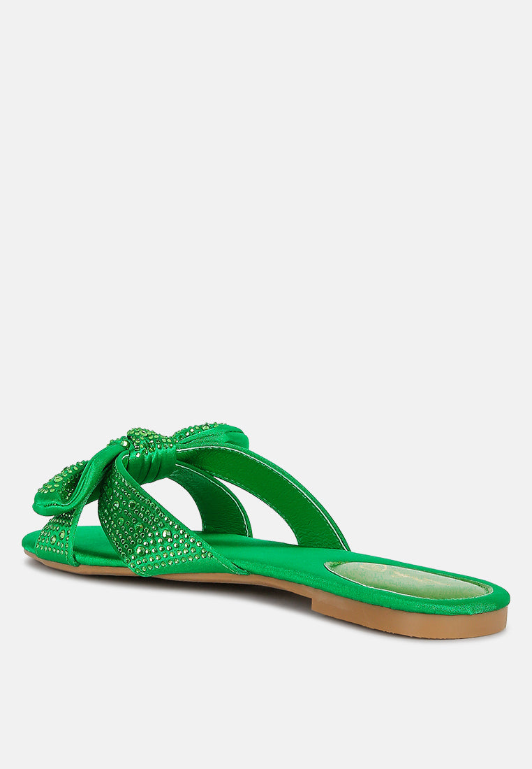 fleurette bow flat sandals by ruw#color_green