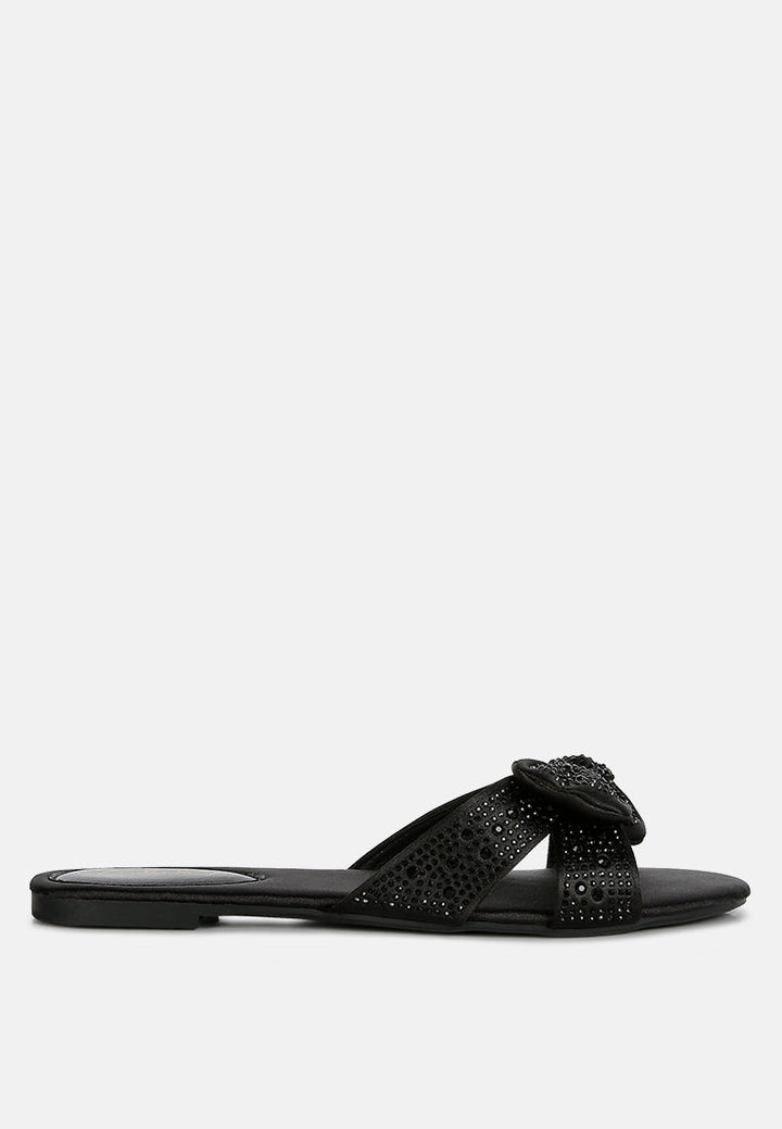fleurette bow flat sandals by ruw#color_black