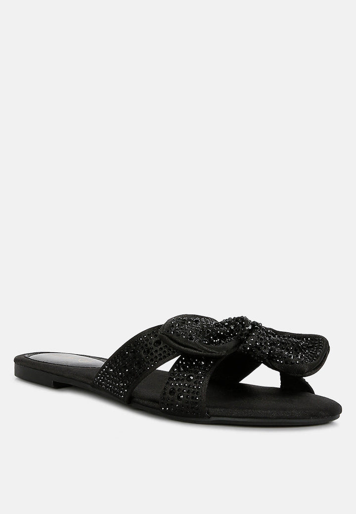 fleurette bow flat sandals by ruw#color_black