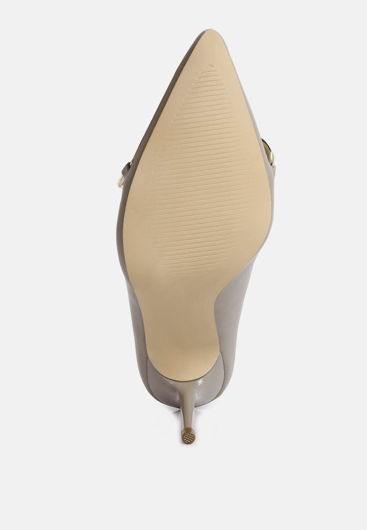 fontana link chain detail high heel pumps by ruw#color_taupe