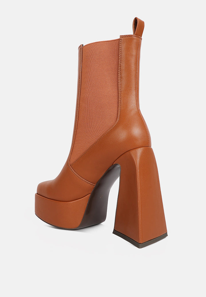 frosty high platform block heel chelsea boot by ruw#color_tan