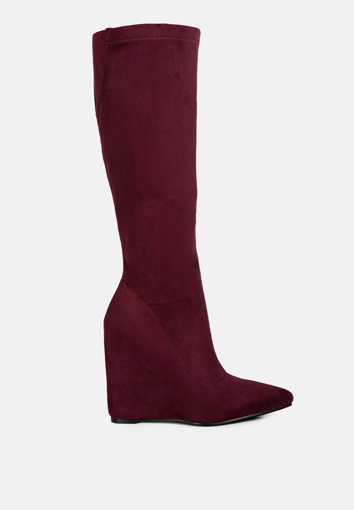 gladol wedge heel calf boots by ruw#color_burgundy